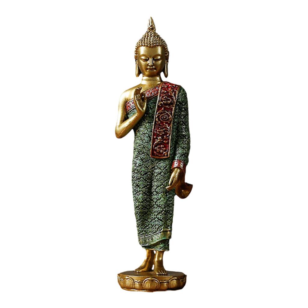Maxbell Maxbell Meditating Buddha Statue Collectibles Sculpture Tabletop Artwork Decor Gift Gold Stand Pose A