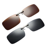 Maxbell 2pieces Polarized Clip On Flip Up UV400 Driving Rectangle Sunglasses