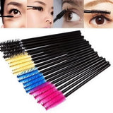 Maxbell 2x50Pcs Pro Disposable Mascara Wands Brush Eyelash Extension Applicator Makeup Rose Red