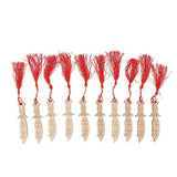 10 Pieces Wooden Hanging with Tassel Decoration Home Party Wedding Ornaments DIY Painted Bookmarks - Aladdin Shoppers