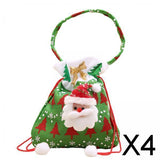 Maxbell 4xChristmas Doll Gift Bag Xmas Candy Bag for Christmas Xmas Party Holiday Green Santa