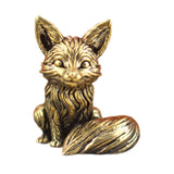 Maxbell Mini Fox Statue Animal Sculpture Holiday Dining Room Home Miniature Figurine Sitting 2.9x3.4cm