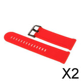 Maxbell 2xSilicone Wrist Band Replacement Strap for Suunto Traverse Smart Watch Red