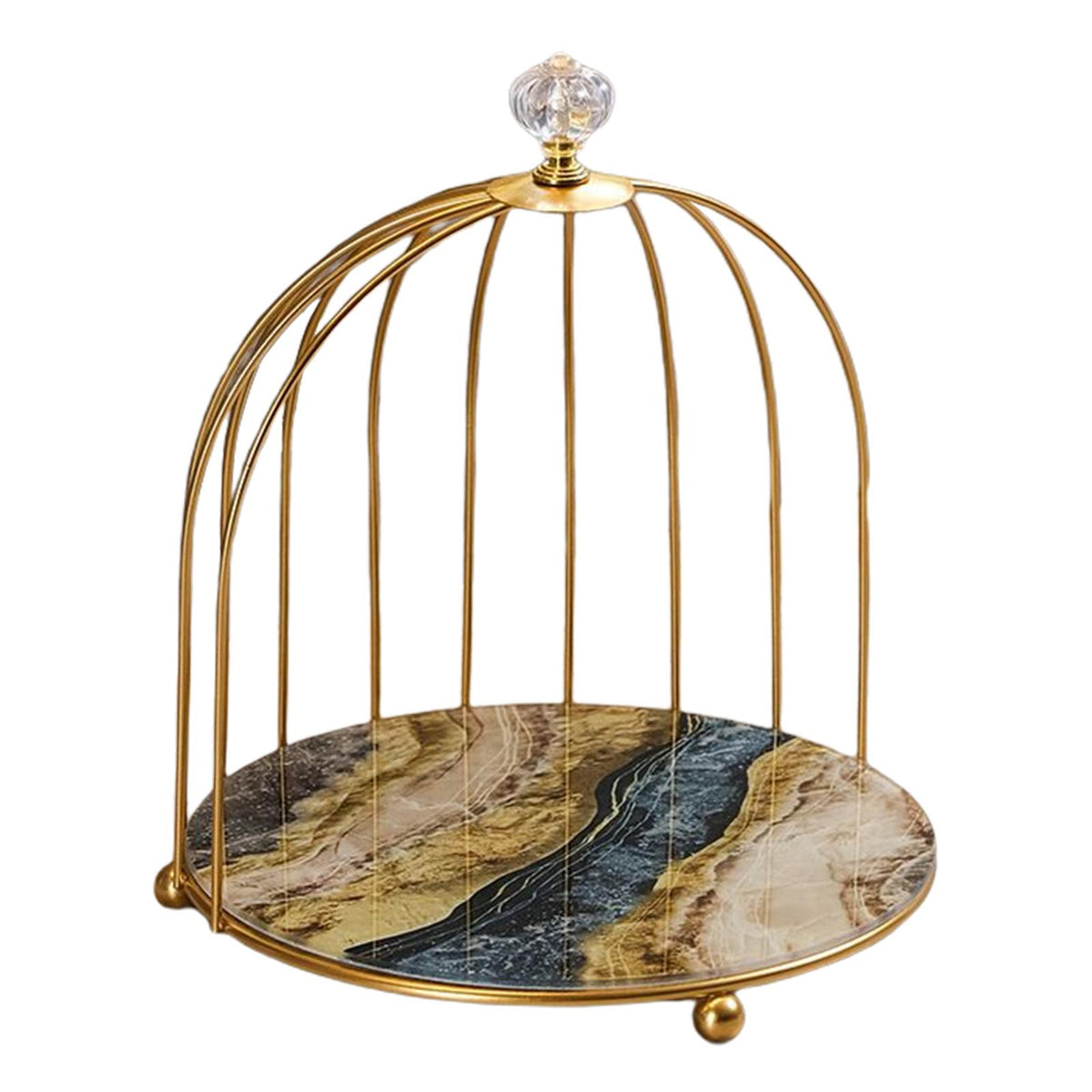 Maxbell Iron Bird Cage Cosmetic Organizer Bathroom Storage Rack Dresser Holder Stand 1 Layer Star River