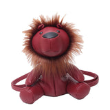 Maxbell Leather Backpack Creative Realistic Funny Rucksack for Cat Lovers Kids Women Red