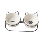 Cat Food Bowls Detachable Elevated Cat Dishes Neck Guard Portable for Kitty White - Aladdin Shoppers