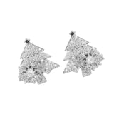 Christmas Earrings Cute Christmas Stud Earrings for Daily Wear Holiday Gifts Silver