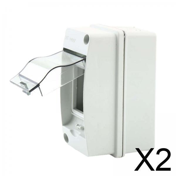 Maxbell 2xPower Distribution Protection Box Waterproof Distribution Box for Hotel Home