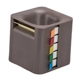 Maxbell 5 in 1 Sticky Note Holder Dispenser Students Study Workers Sticky Index Tabs Brown