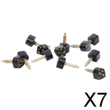 Maxbell 7xFootful 6 Pair of Black PU Heel Plate for High-Heeled Shoes 9x9mm 601 Style