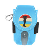Golf Ball Bag PU Leather Versatile Portable with Buckle and Clip Mini Pocket Blue