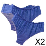 Maxbell 2xDisposable Briefs Non Woven Fabric Mid Waist Design for SPA Massage Pregnant Blue