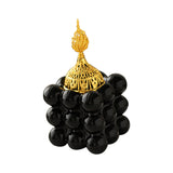 Maxbell Incense Cone Holder with Cover Durable Ceramic for Office Tabletop Yoga Room black