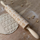 Maxbell Maxbell Love Heart Wooden Embossed Rolling Pin Baking Wedding Valentine's Day Favor