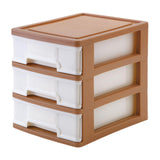 Maxbell Tabletop Storage Drawer 3 Layers Multifunctional Storage Box for Desk Makeup Brown
