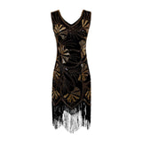 Maxbell Women Sequin Dress V Neck Embellished for Stage Performance