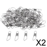 Maxbell 2x100Pcs Fishing Interlock Snap Safety Snap Fishing Swivels Snap 1.4x0.5cm