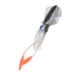 Maxbell Maxbell Squid Lure Long 15cm Trolling Lure Soft Lure for Salmon Saltwater Bass White Black
