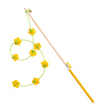 Maxbell Interactive Cat Toy Funny Handmade with Bell Play Rod for Exercise Home Yard Yellow