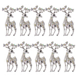 Maxbell 4x10pcs Crystal Lucky Deer Animal Fashion Jewelry Women Xmas Gifts
