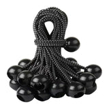Maxbell 20x Ball Bungee Cords Elastic Practical Bungee Balls for Canopy Shelter Tarp Black