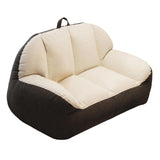 Maxbell Leisure Lazy Sofa Soft Floor Loveseat for Apartment Living Room Playing Room white dark gray