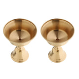 Maxbell 2 Piece Copper Candle Holder Ghee Lamp Holder Tibetan Brass Oil Lamp Caliber
