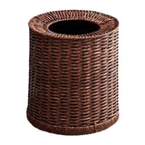 Maxbell Imitation Rattan Trash Can Light Luxury Open Top Dustbin Trendy Waste Basket S