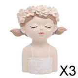 3xSucculent Plant Pot Girl Flower Planter Flowerpot Home Garden Pot Style02