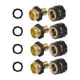 Maxbell Garden Hose Quick Connector 3/4 inch Quick Release Lawn Yard Male and Female 4 Sets