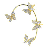 Maxbell 1 Pair Clip Earring Butterfly Ear Cuff Clip for Daily wearing Lovers Gold