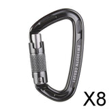 Maxbell 8xOutdoor Safety Carabiner Auto Locking Rock Climbing Rappel Gear 24KN Gray