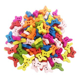 Maxbell 100pcs Mixed Butterfly Wooden Buttons 2 Holes Sewing Scrapbooking DIY Craft - Aladdin Shoppers