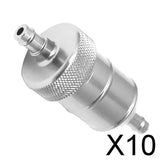 Maxbell 10x8mm 5/16" Aluminium Inline Fuel Petrol Diesels Filter Universal Silver