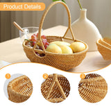 Maxbell Woven Storage Basket Imitation Rattan Display for Outdoor Restaurant Kitchen S