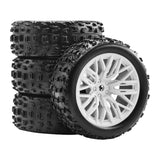 Maxbell 4x 1/18 RC Car Wheels and Tires Easy to Install High Performance White