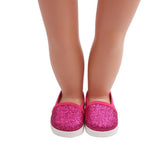 Maxbell Fashion Sequins Shoes Flats Shoes For 18 Inch Dolls Rose Red - Aladdin Shoppers