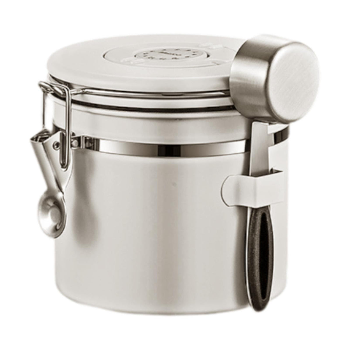 Maxbell Coffee Canister Utensils Airtight Storage Tank for Nuts Loose Leaf Tea Salts 1.2L White