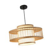 Maxbell Bamboo Woven Pendant Lamp Rustic Weave Ceiling Light for Kitchen Porch Hotel Style B