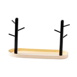 Maxbell Jewelry Dish Elegant Multifunctional Entryway Tray for Table Anklet Necklace Milky White Double