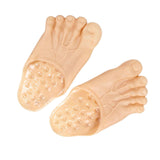 Maxbell 2xPVC Funny Bare Feet Slippers Bigfoot Shoes for Children Women and Man Adults Skin