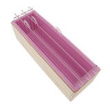 3Pieces Rectangle Divided Silicone Soap Loaf Mold with Wooden Box DIY 1.2KG