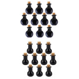 Maxbell 20 Black Mini Empty Flat Ball Bulb Glass Vial Jars Charm Message Bottles Pendant