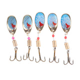 Maxbell Maxbell 5 Pieces Fishing Lures Spoon Metal Jig Baits Spinner Baits E
