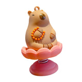 Maxbell Maxbell Shaking Capybara Car Dashboard Ornament Animal Decor Toy Swinging Decoration 4x6cm sitting in lotus