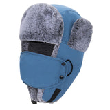 Maxbell Trapper Hat Thermal Warm Winter Hat for Winter Sports Outdoor Activities Men Blue