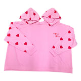 Maxbell Couples Hoodie Long Sleeve Outerwear Fashion Heart Pattern Two Person Hoodie