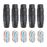 Maxbell 5 Pieces Junction Boxes Electrical Power Cord Box Cable Connectors for Black 3 pin