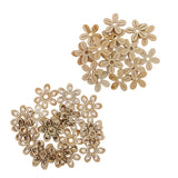 Maxbell 40 Pieces Unfinished Hollow Flower Shape Wooden Pieces Embellishments 35mm