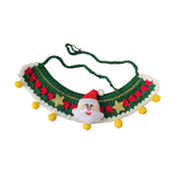Maxbell Cat Knitted Collar Festive Decoration Dress up Soft for Dogs Cats Hand Woven yellow balls S